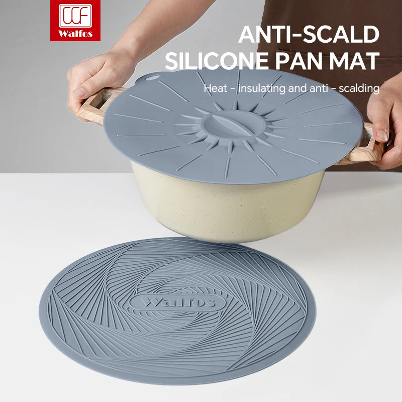 

Silicone cover mat food grade Round Drink Cup Coaster household pot lid anti scald frying pan Kitchen Tableware Non-slip Mats