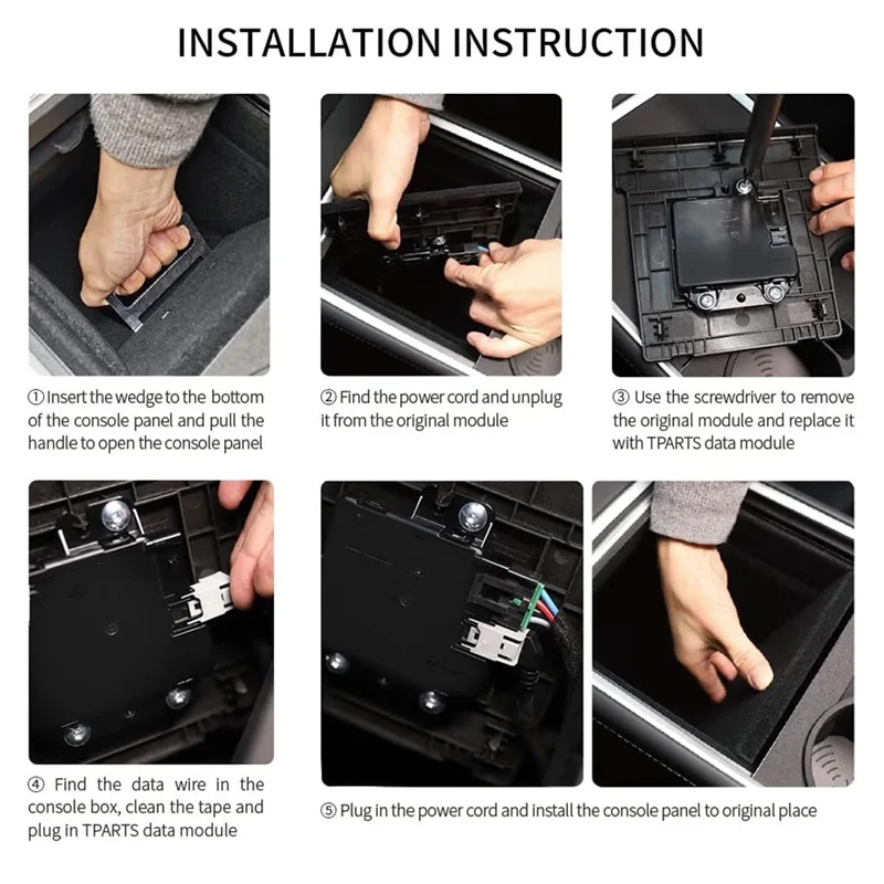 

Center Console Data Transmission USB Recovery Fast Charging Module for Tesla Model 3 Model Y 2022-2023 Accessories