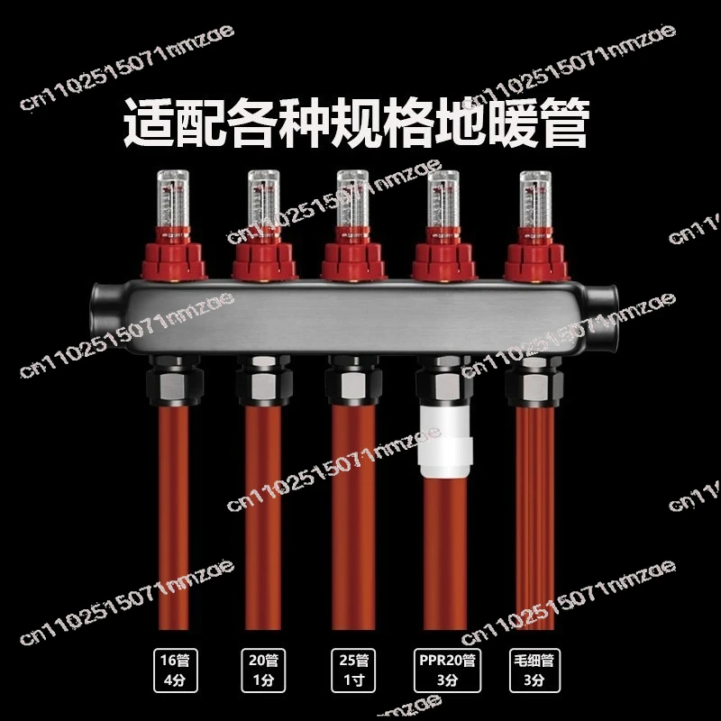 Kit Manifold Pemanas Lantai Baja Tahan Karat 304 dengan Smart Flow Meter High Flow