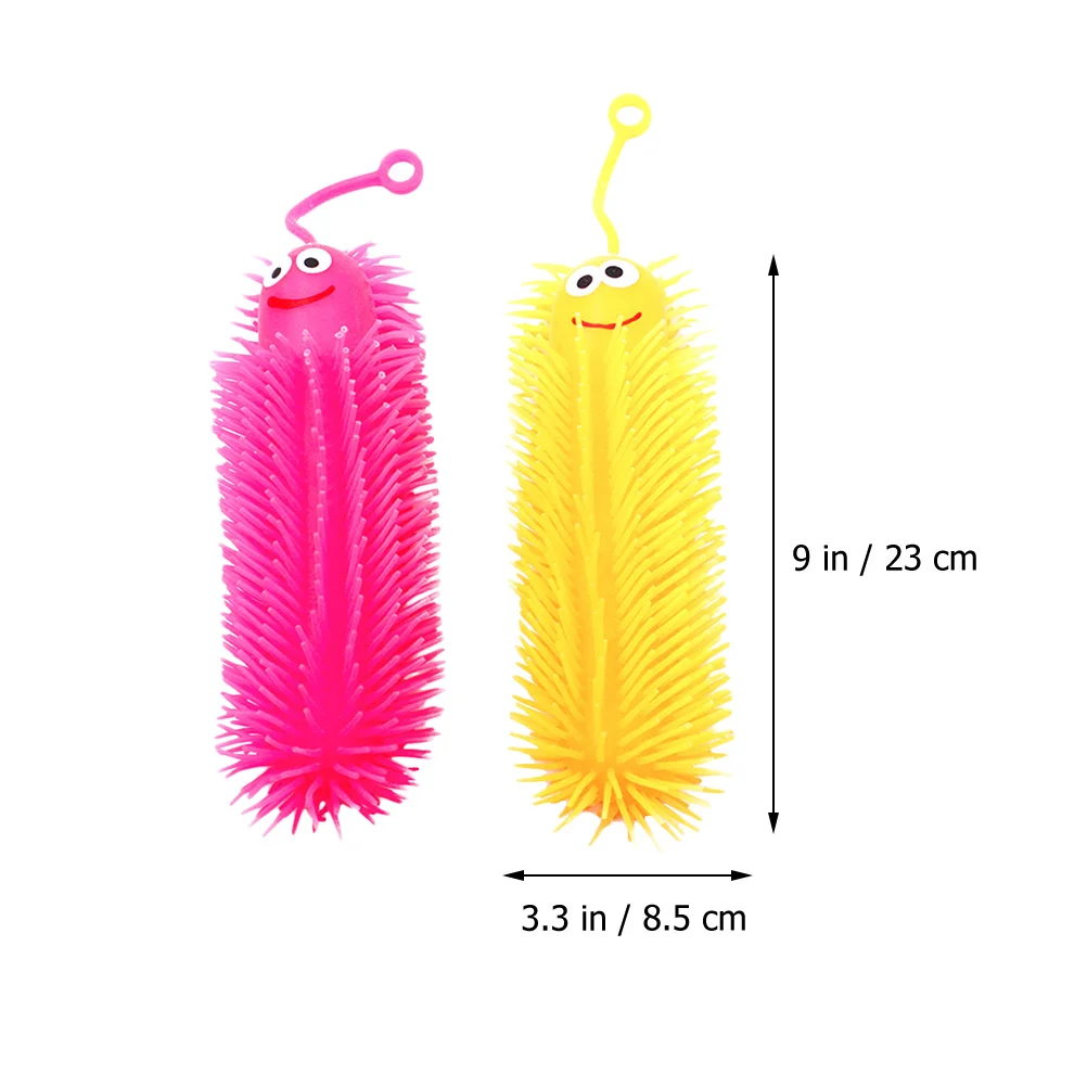 Puffer Worms Vent Hairball Toy Shine Bruchi luminosi sensoriali