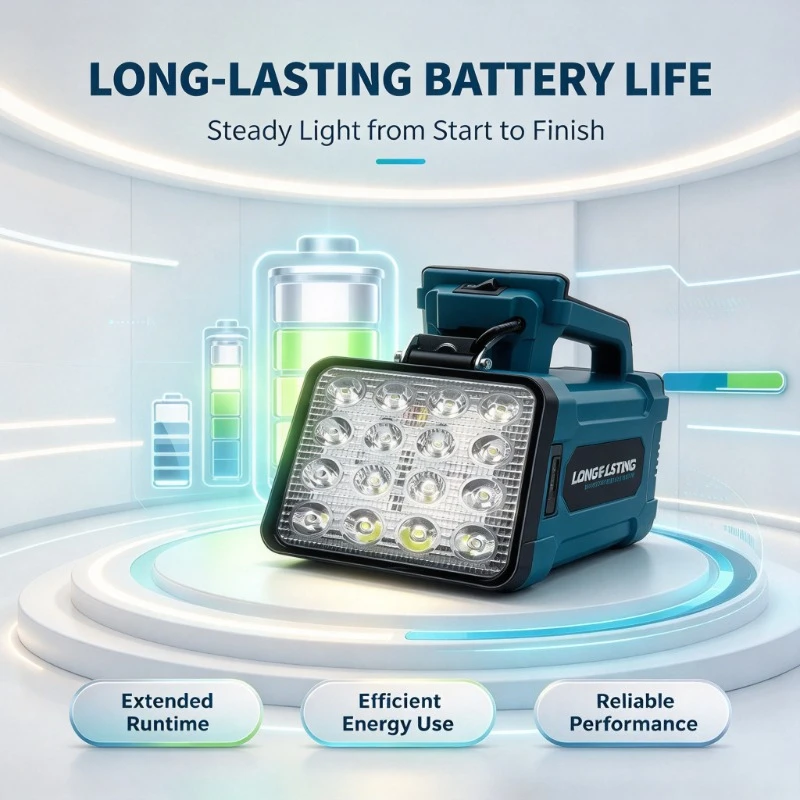 3/4/8 Cordless LED Work Light for 18V Battery FloodLight With 2 USB Portable LED Flashlight for Construction Work Light