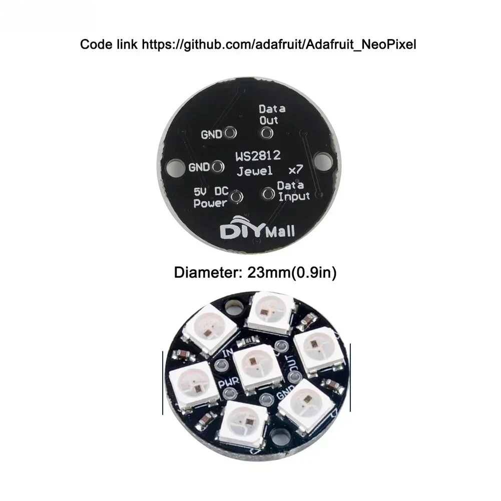 WS2812B 5050 RGB LED Ring 7 / 8 / 12 / 16 / 24 / 60 بت ضوء المصباح مع السائقين المتكاملة WS2812 لـ Arduino Raspberry Pi