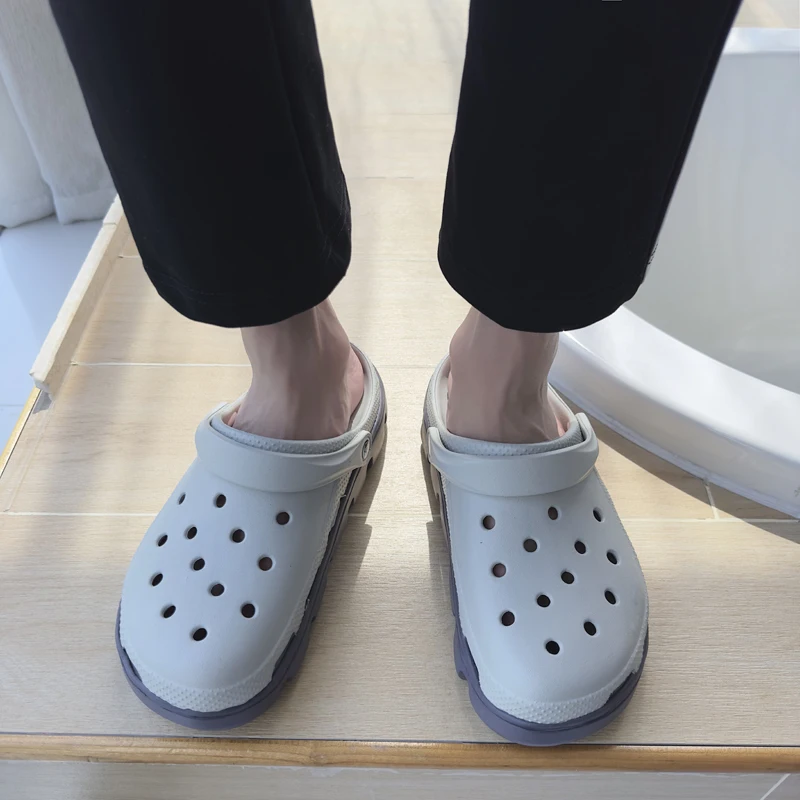 Men's Hole Garden Shoes 2024 New Summer Slippers Non Slip Couple's Sandals Thick Bottom Casual Beach Slippers For Women