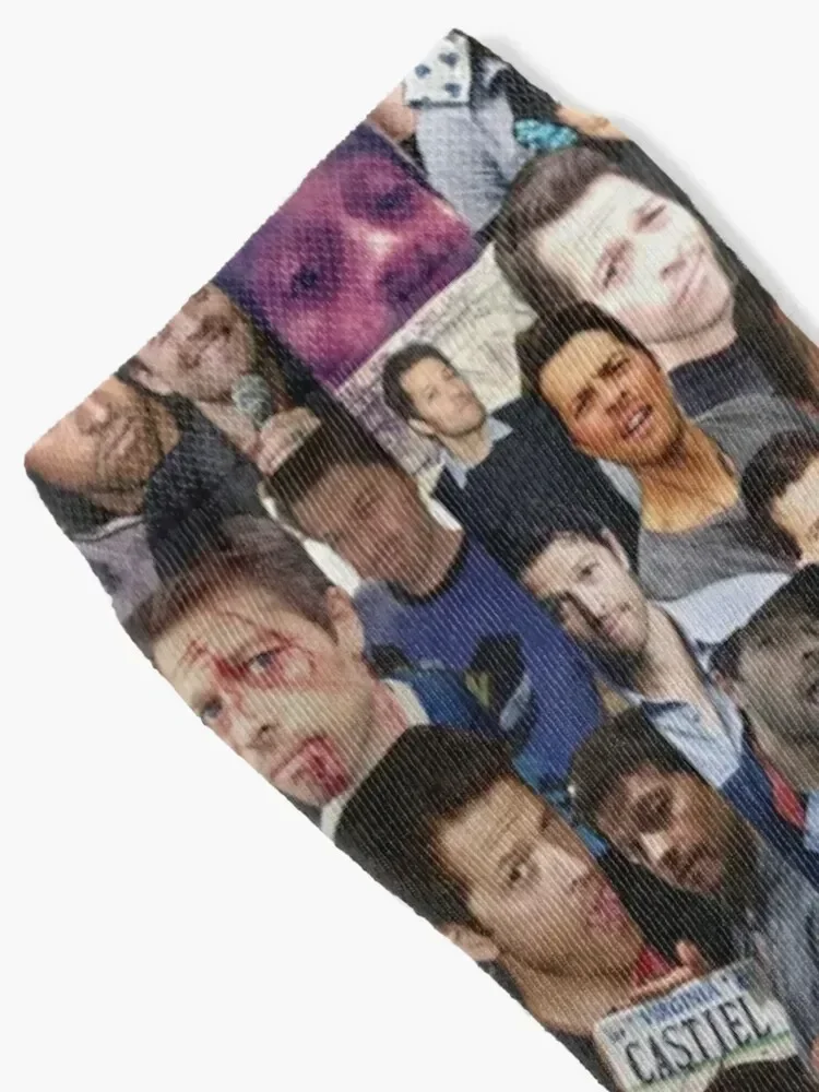 Misha Collins Collage Socks funny gifts halloween colored sheer Women Socks Men's