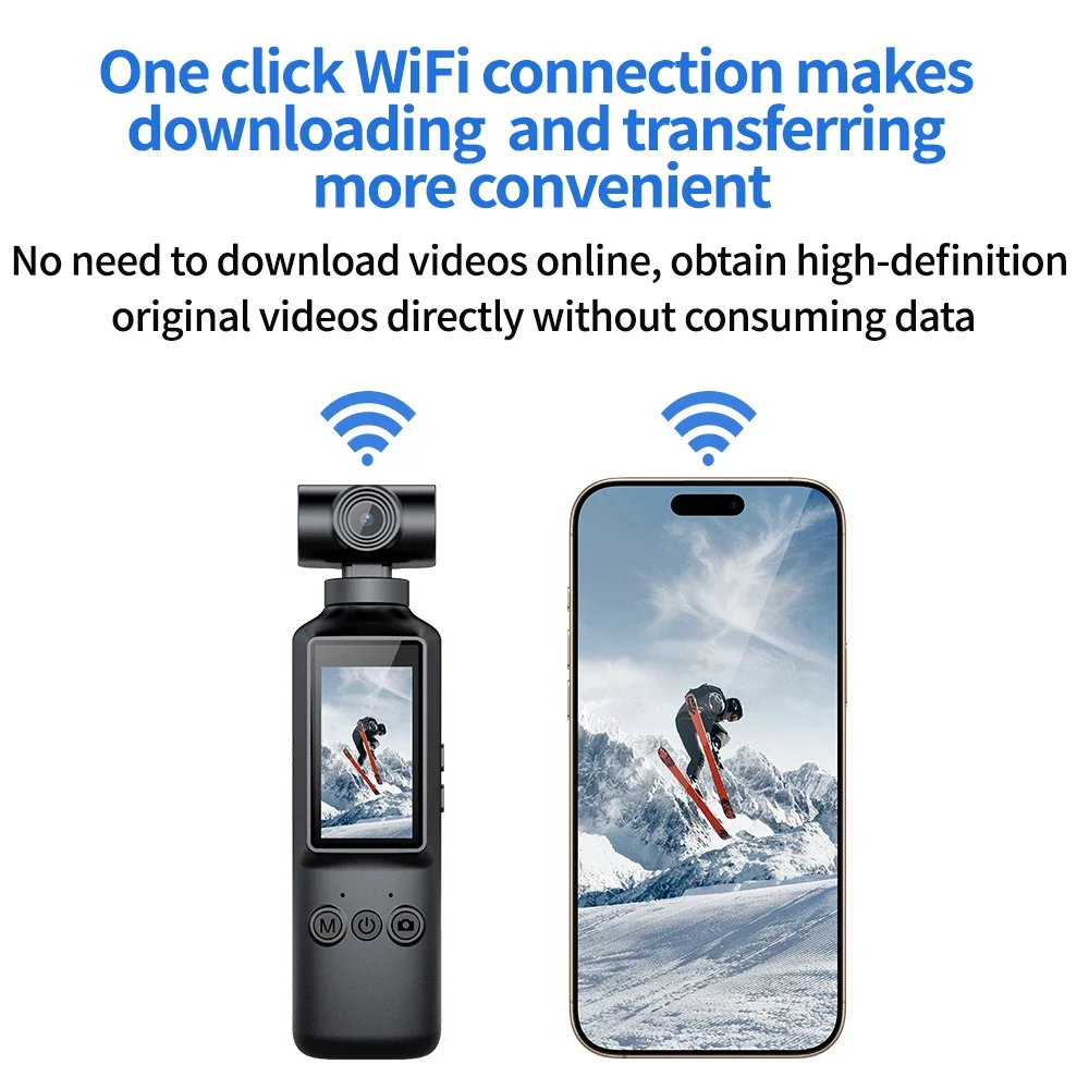 كاميرا فيديو محمولة 4K/2K، كاميرا عمل شحن بعدسة قابلة للدوران، مسجل للسفر والحفلات، كاميرا مدونة فيديو رياضية خارجية