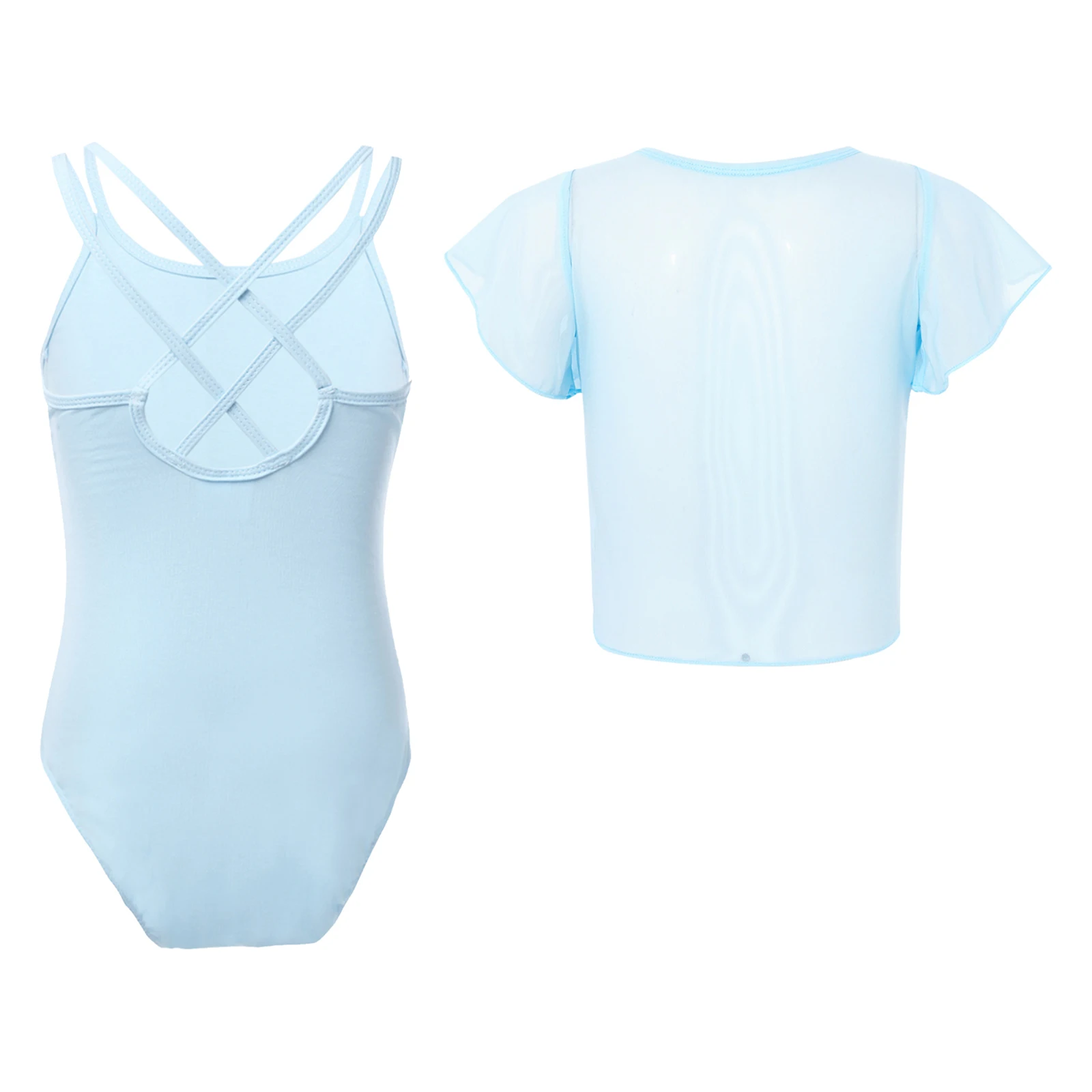 طفل فتاة الجمباز يوتار مع الباليه الرقص التفاف المحاصيل الأعلى بروتيل بقماش شفاف التستر راقصة الباليه الزي قاعة الرقص ملابس تدريب