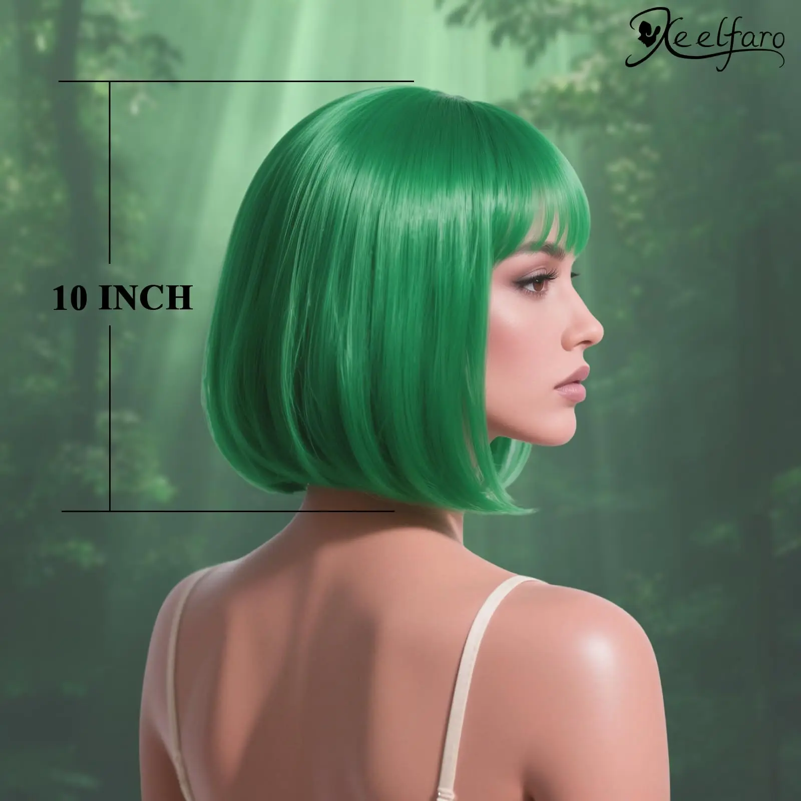 Green Bob Hairstyle Synthetic Wig for Cosplay & Parties