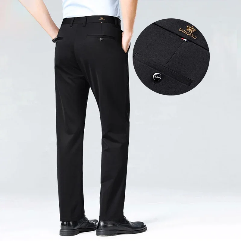 

1-Pack Men's Professional Straight-Leg Stretch Formal Pants Non-Iron Comfortable Business Slacks Wrinkle-Resistant Loose Fit