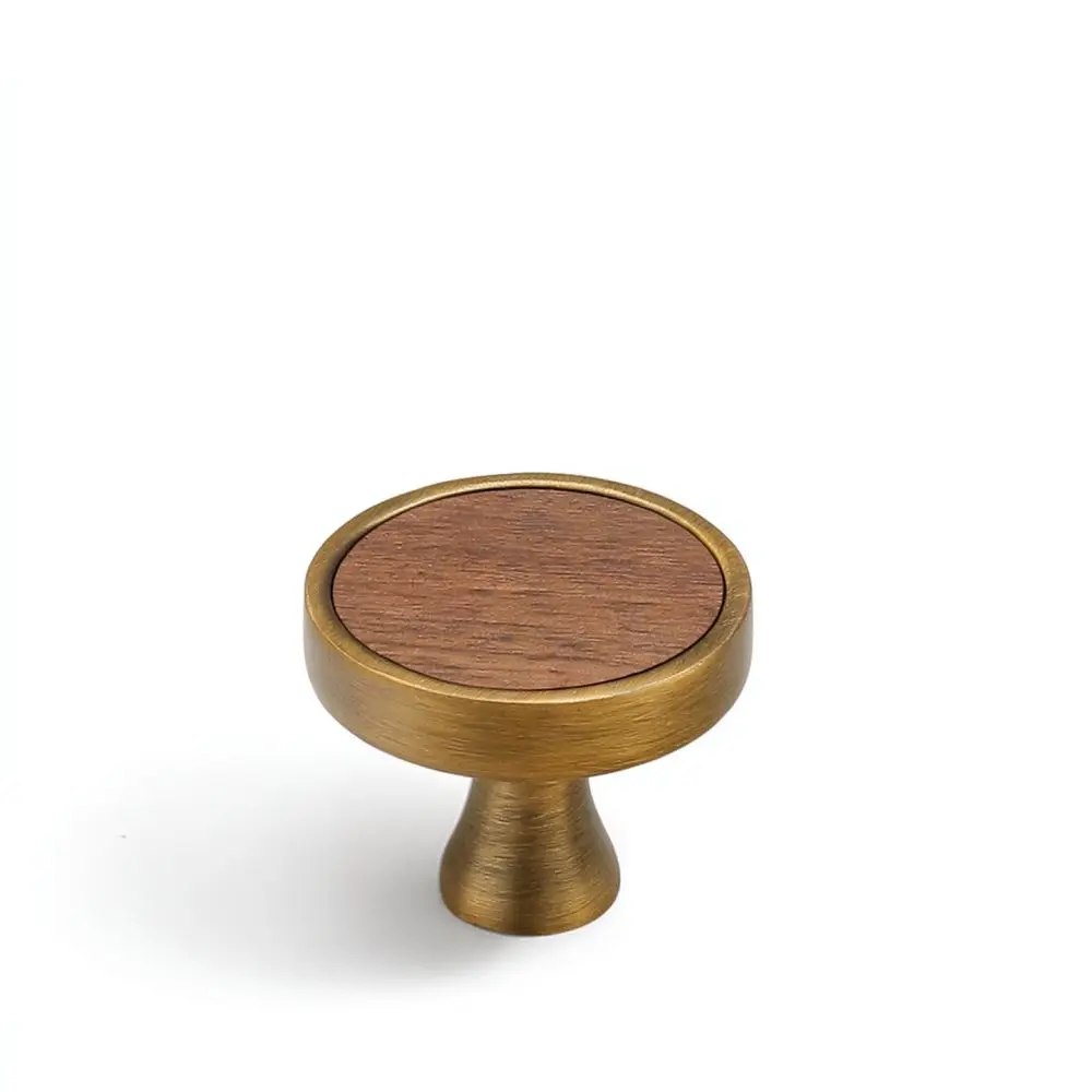 Luxury Black Walnut Cabinet Handle Wood Furniture Knob Minimalist Drawer Pull Dresser Door Hardware Modern Kitchen