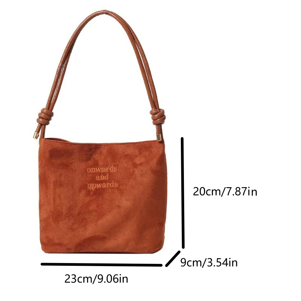 Bolsa de camurça de grande capacidade feminina com fivela magnética, letra versátil, bolsa PU de veludo, bolsa retrô fosco, inverno