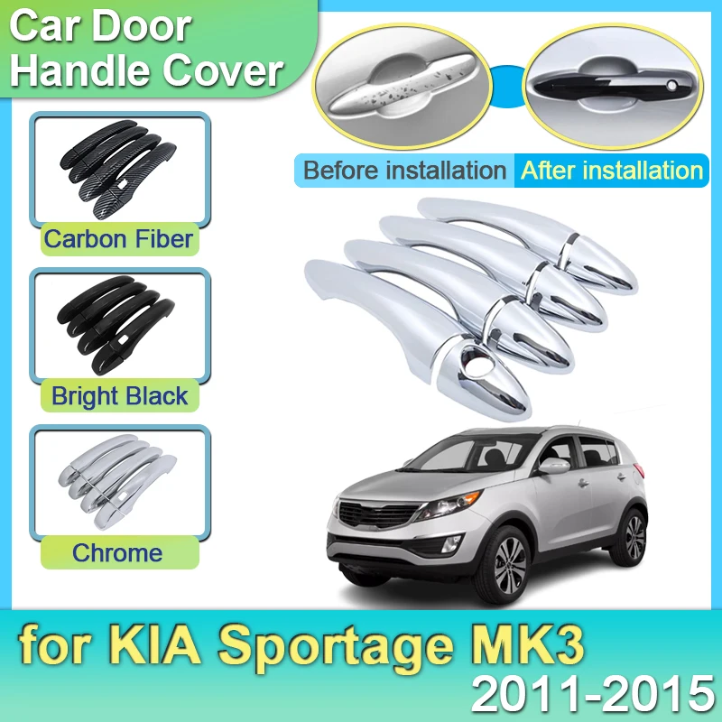 

For KIA Sportage MK3 SL 2011 2012 2013 2014 2015 Chrome Door Handle Cover Catch Outside Replacement Exterior Part Accessories