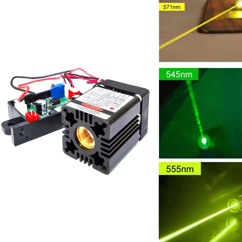 

571nm/555nm/545nm/532nm Yellow Green Dot Laser Module 12V Driver with TTL 0-20khz