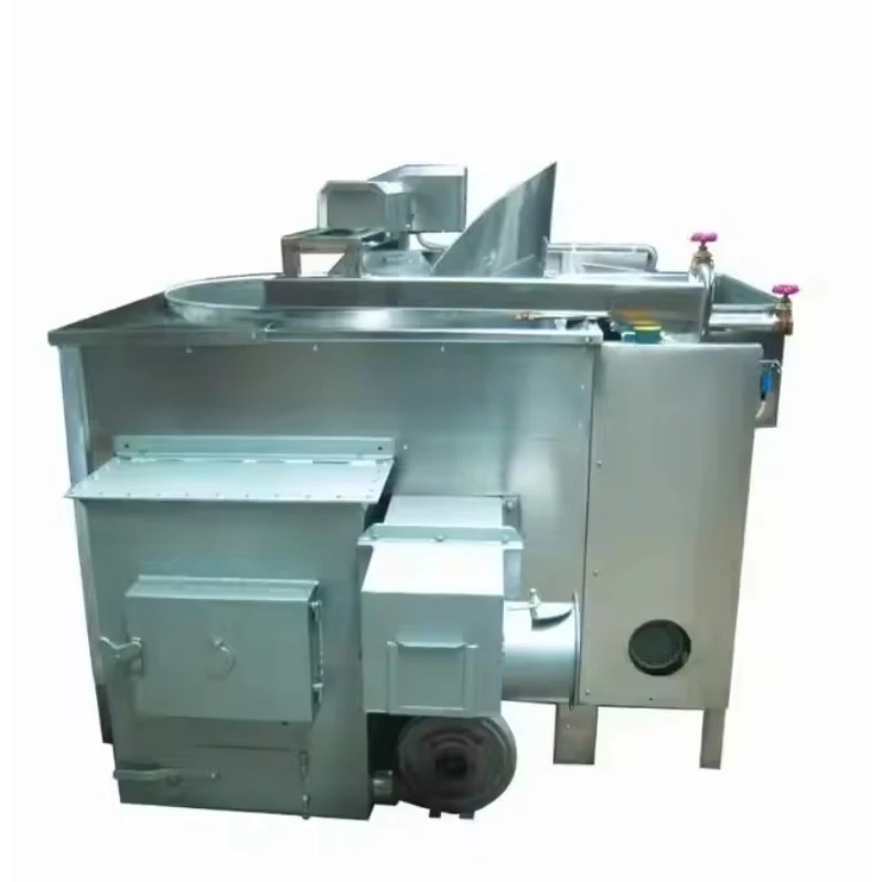 Customized Industrial Batch Pellet Fully Automatic Coal Deep Fryer Banana Onion Peanuts Frying Machine Food Processing Equipment