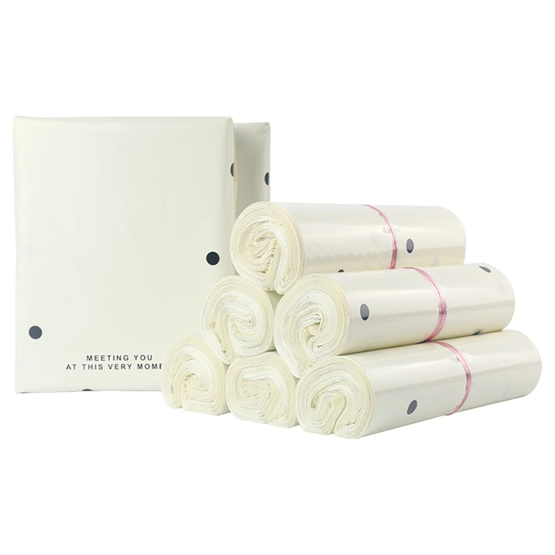 Sacchetti per corriere da 100 pezzi Borsa per consegna espressa a pois beige, sacchetti per confezioni regalo e abbigliamento, sacchetto di plastica impermeabile