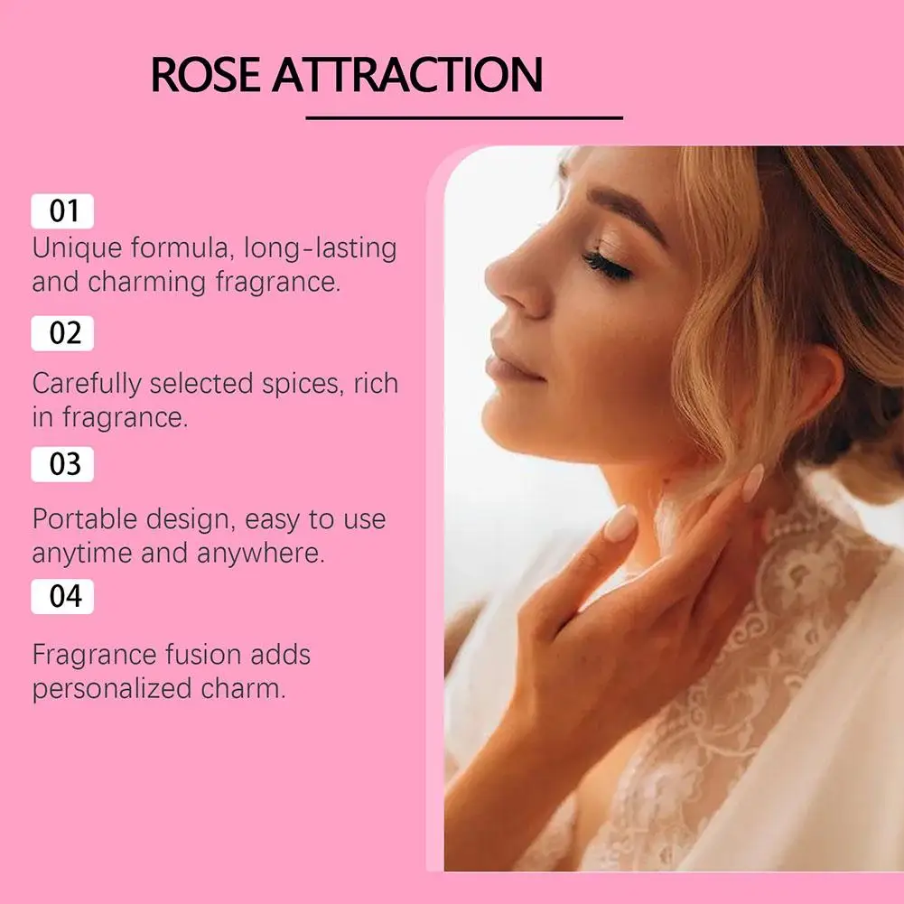 Rose Light Fragrance Roller Perfume Long-lasting Elegant Charming Dating Perfume Sexy Rose Deodorant For Women