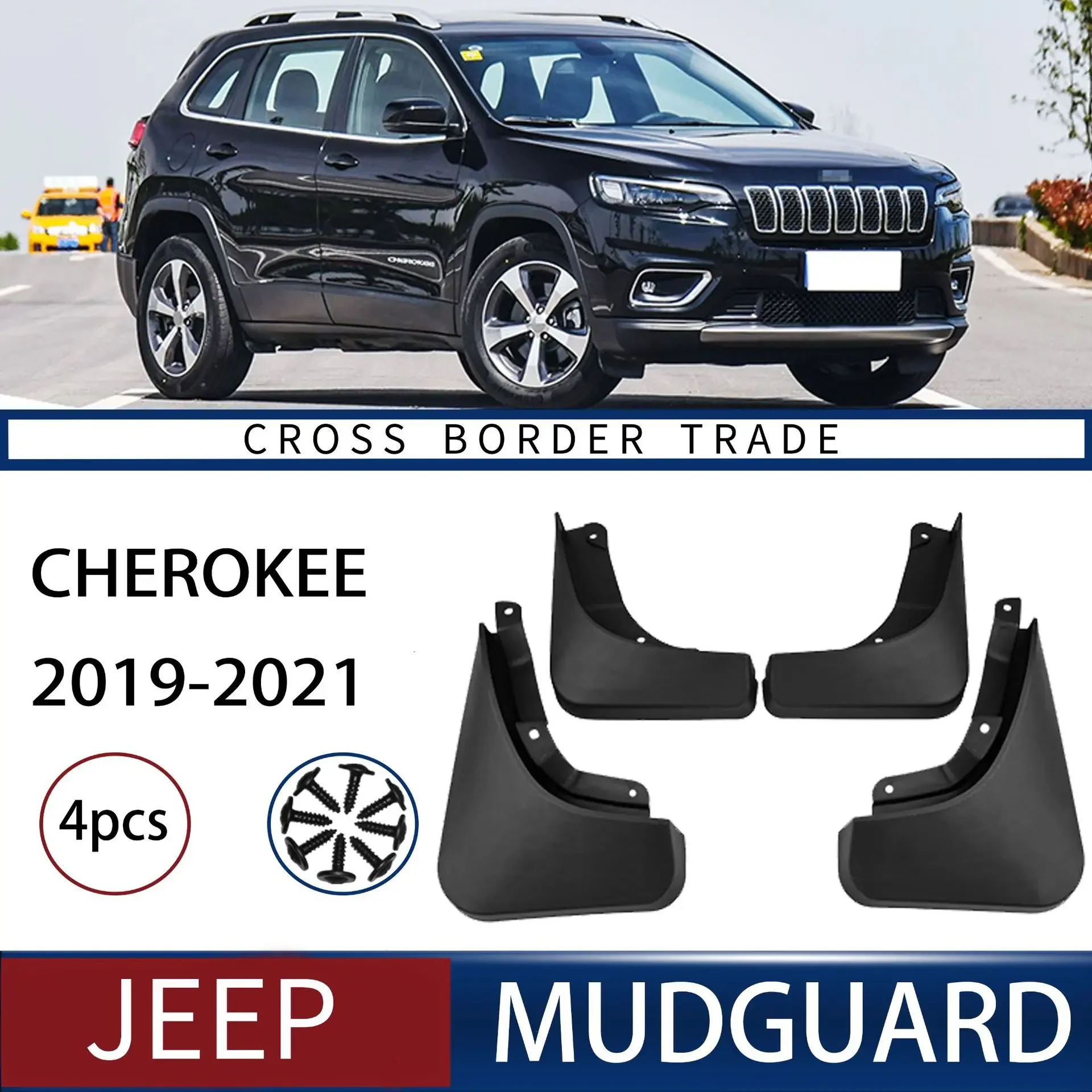 

For JEEP Cherokee 2019-2022 Mudguards Fender Mudflaps Front Rear Flares Splash Guards Cover Car Accessorie