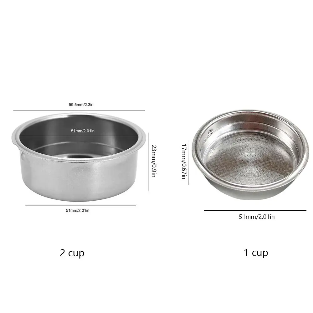 Stainless Steel Double Layer Powder Basket Coffee Machine Accessories Coffee Filter Basket Coffee Filter Bowl For 51mm