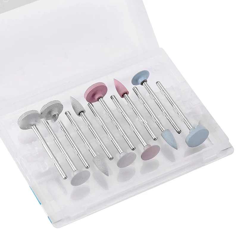 12PCS/Box Dental Porcelain Teeth Polishing Kit HP 0312 For Micromotor Handpiece Dentistry Lab Silicone Polishers Tool