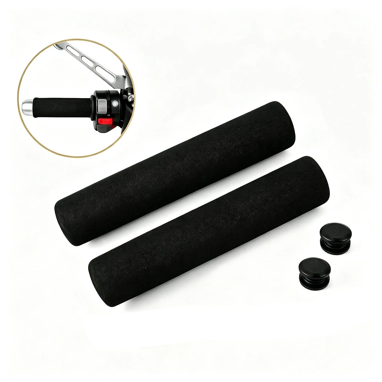 2PCS Motorcycle Handlebar Cover Slip-on Anti Vibration Comfort Handlebar Grip Sleeve Foam Anti-slip Moto Handle Levers Grips
