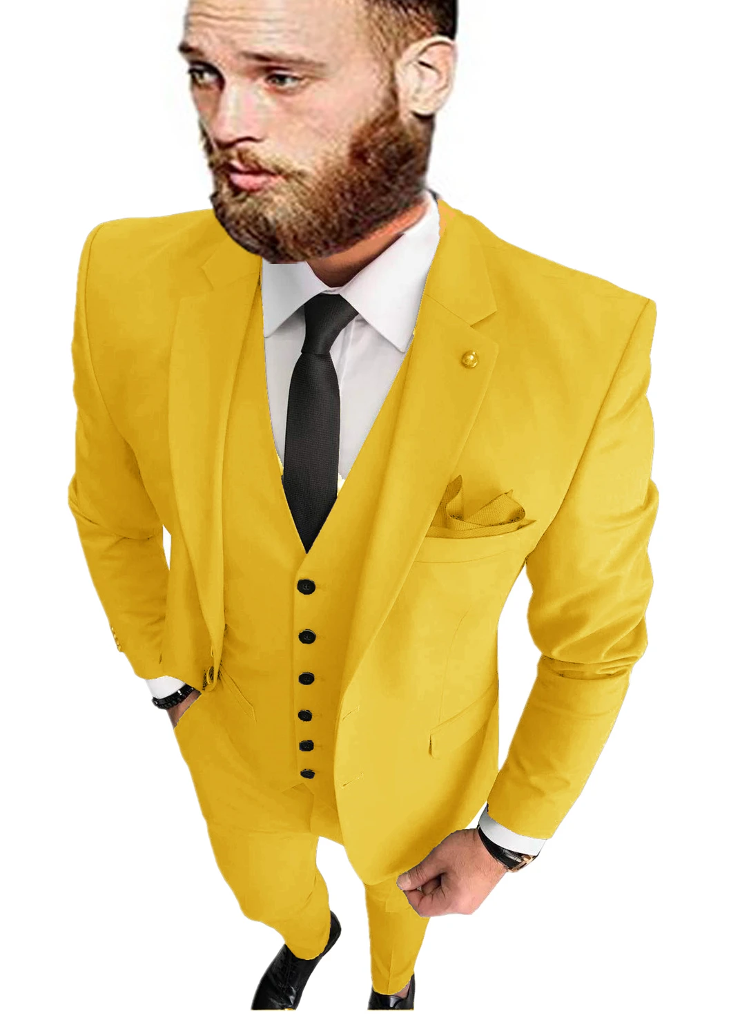 

Formal Solid Men Suits Slim Fit Notch Lapel Single Breasted Wedding Groom Tuxedos 3 Piece Business Suits Set (Jacket+Vest+Pants)