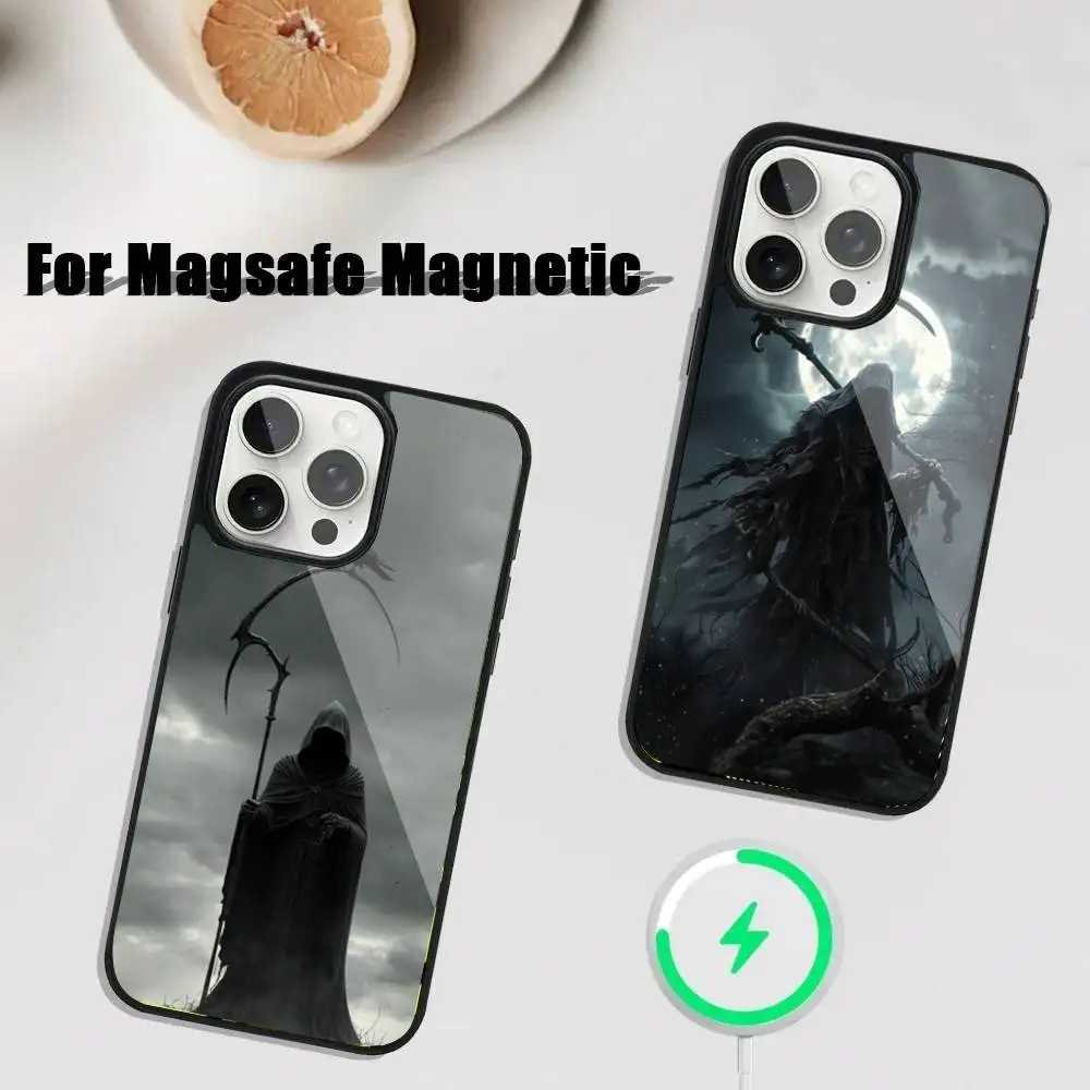 

Santa Muerte Phone Case For iPhone 17,16,15,14,13,12,11,Pro,Max,Plus,Mini,SE4,E Magnetic Magsafe Wireless Charging