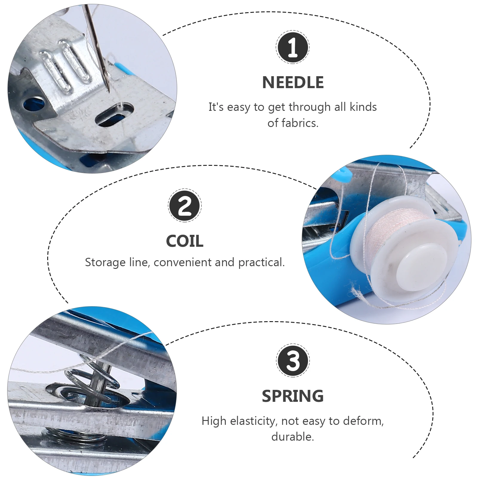 

2pcs Mini Sewing Machine Portable Manual Stitching Tool For Fabric Clothing Silk Wool Curtains Diy Household Emergency Repair