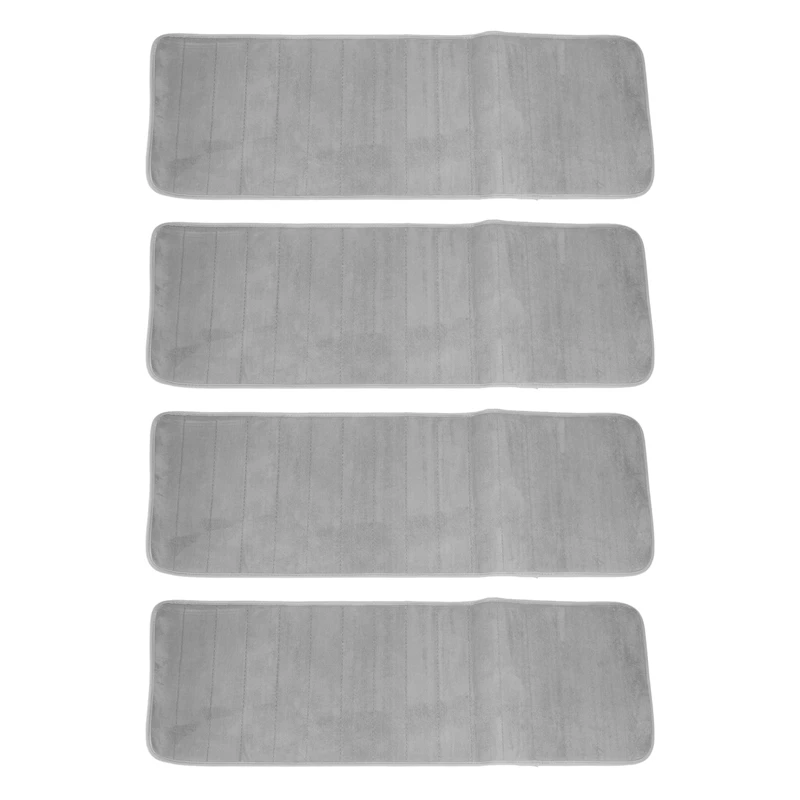 4Pcs 120X40cm Absorbent Nonslip Memory Foam Kitchen Bedroom Door Floor Mat Rug Carpet Gray