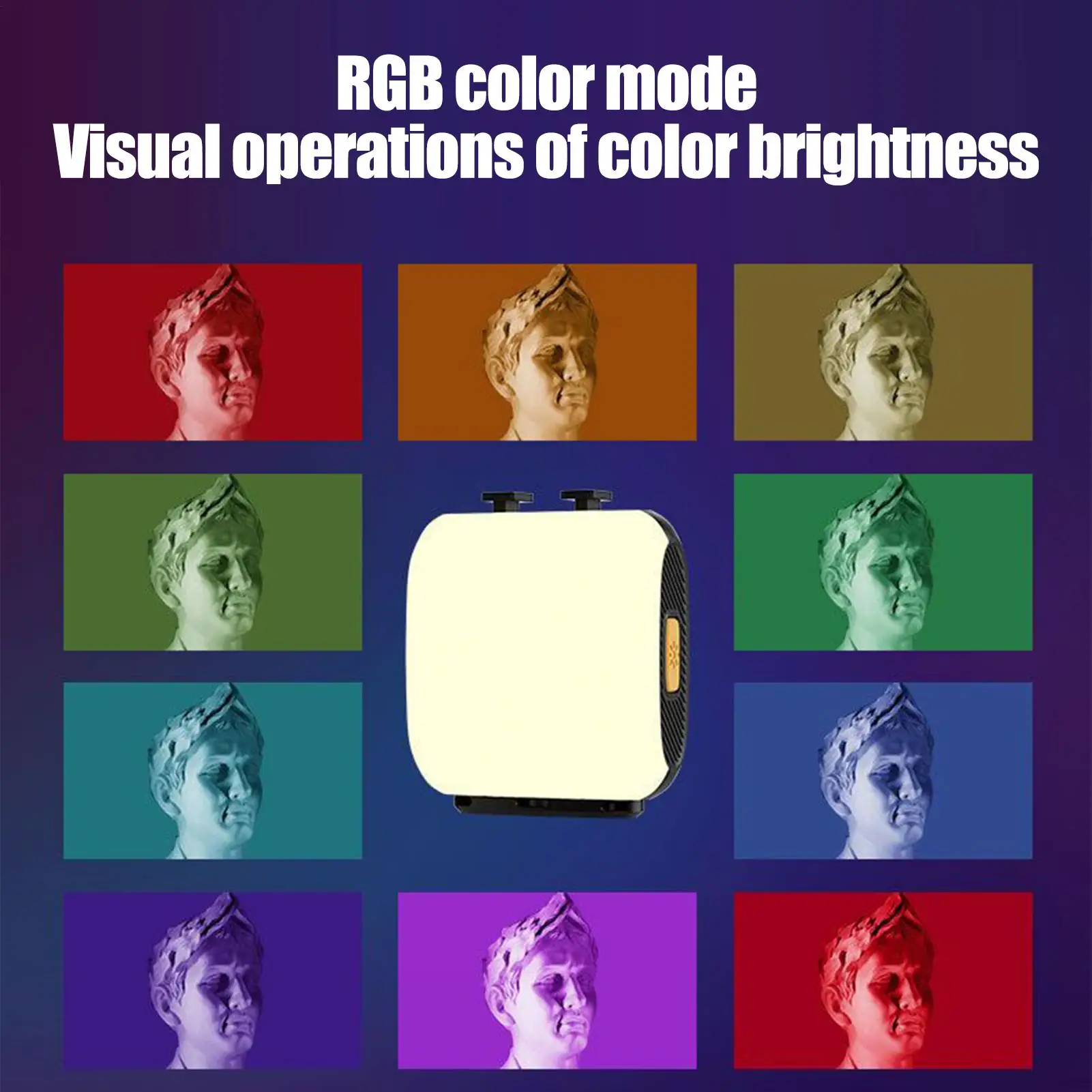 ضوء الهاتف لتسجيل الفيديو ضوء الكاميرا مع 3 ألوان الإضاءة ووضع RGB مشبك قابل لإعادة الشحن على المصباح لمؤتمر السفر
