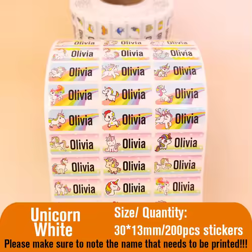 Custom Name Tag Sticker Waterproof Kawaii Stickers Decals Personalized First Name Label for Children School Stationery Bottle - Image 20