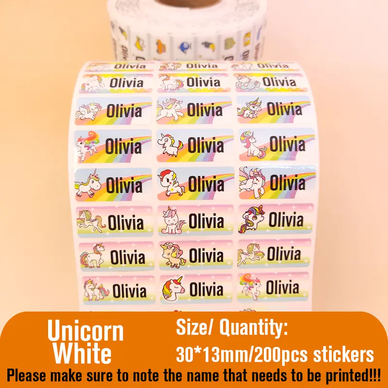 Custom Name Tag Sticker Waterproof Kawaii Stickers Decals Personalized First Name Label for Children School Stationery Bottle - Image 13