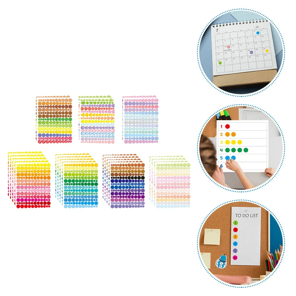 

1 Book 24 Sheets Colorful Dot Stickers Decorative Circle Labels Home Organization Bedroom Storage Self-Adhesive Small Colored