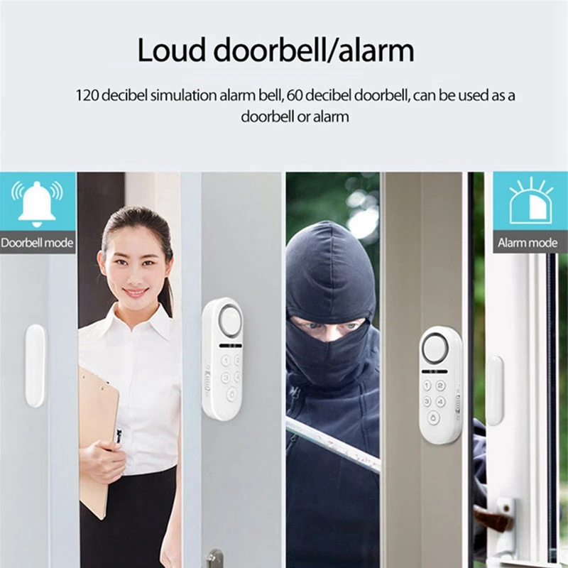 Tuya Smart Door Window Alarm Sensor Door Magnetic Remote Sound And Light Password Disarm Tuya Smart Home