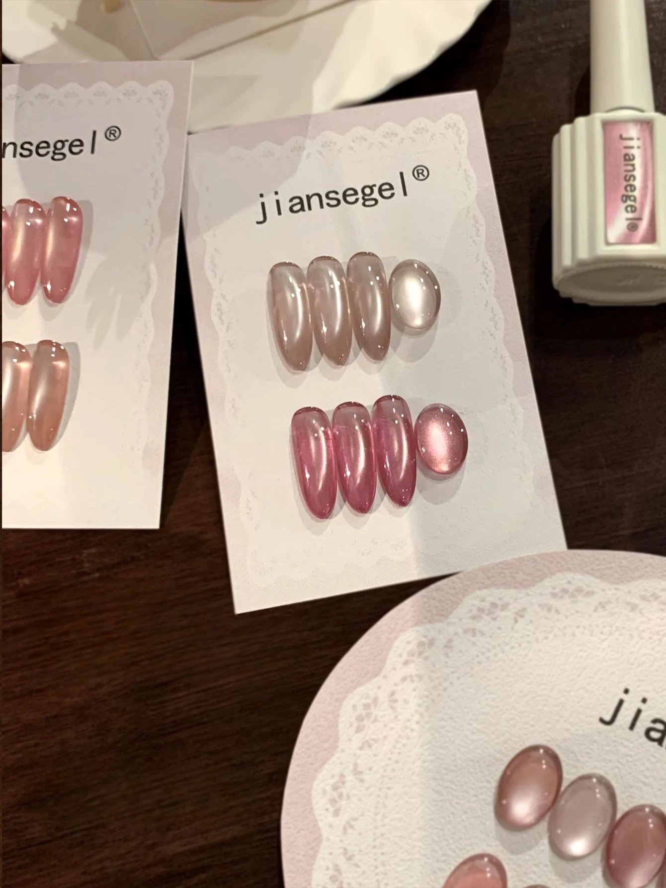 12 esmaltes em gel olho de gato rosa, cada 15ml, incluindo esmalte em gel removível UV e base.