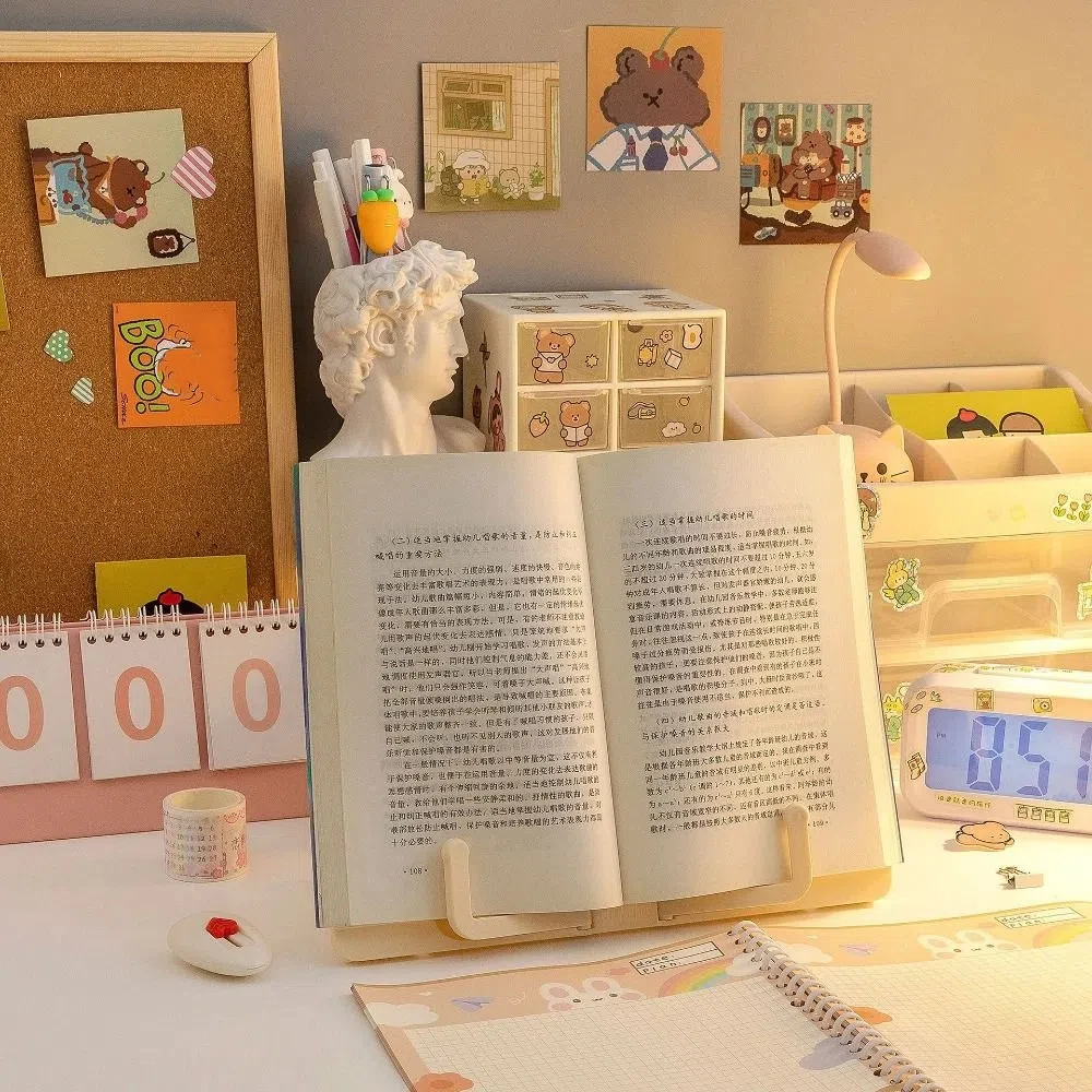 Multi-Function Portable Reading Rack Music Score Fold Book Stand Desk Recipe Book Shelf for Readers