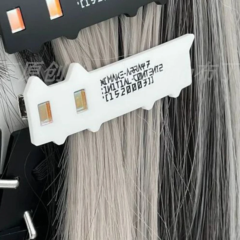 Anime Cyberpunk Haarspeld Meisje Leuke Zwart Witte Kat Acryl Haar Clip Goth Hoofddeksels Carnaval Party Haaraccessoires