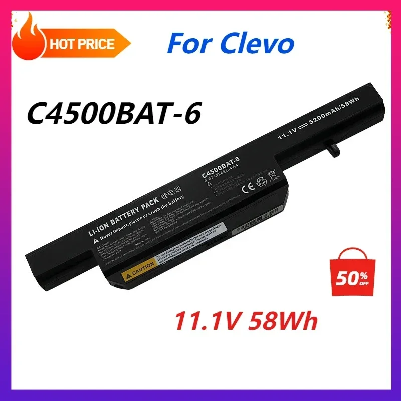 Laptop-Akku für Clevo C4500BAT-6 C4500BAT 6 C4500BAT6 B4100M B4105 B5100M B5130M B7110 C4500 C4100 C4500Q C5500Q C5100Q