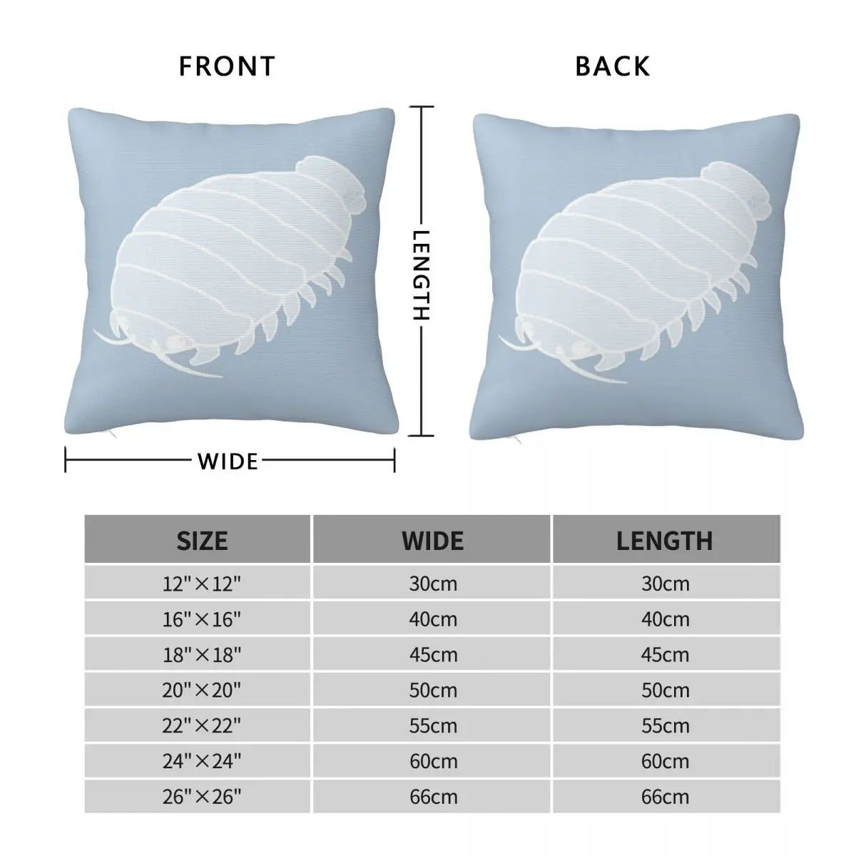 Roly Poly Isopod Buddy Pillowcase Polyester Linen Velvet Creative Zip Decor Throw Pillow Case Home Cushion Cover