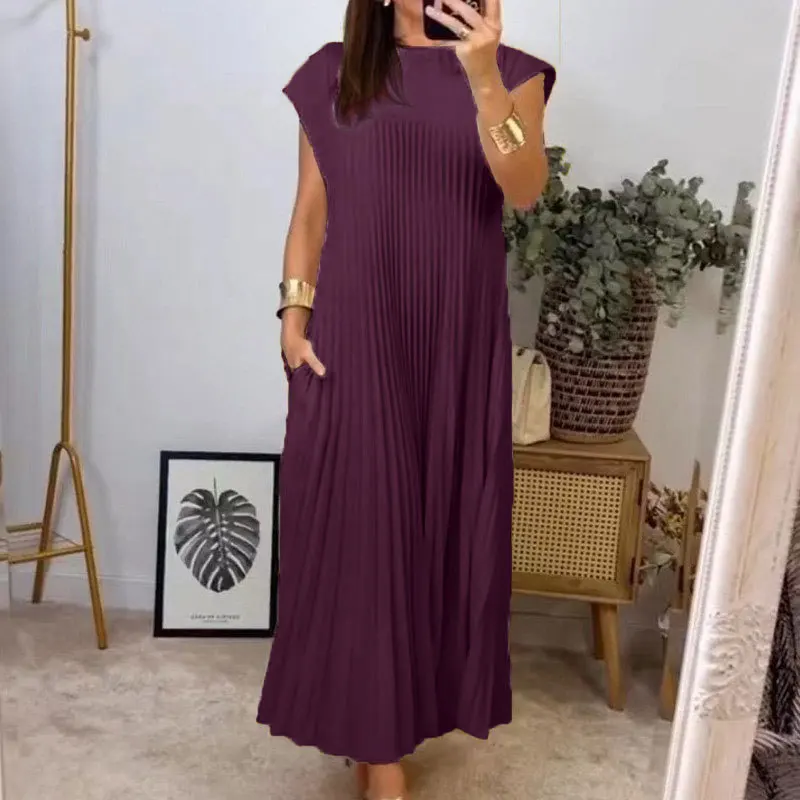 패션 민소매 우아한 드레스 여성 맥시 라인 드레스 여름 캐주얼 루즈 파티 긴 드레스 숙녀 Sundress 레이디 Vestidos