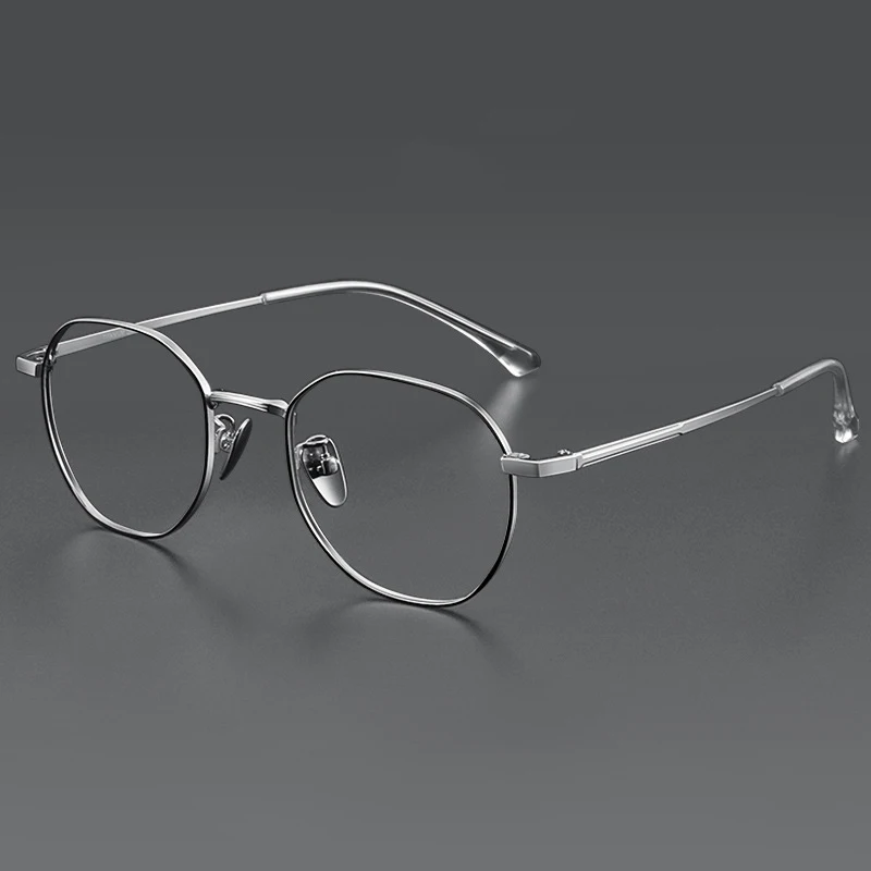 KIZN التيتانيوم النقي الرجال النساء قصر النظر النظارات الإطار خمر النظارات الطبية البصرية كبيرة خفيفة النظارات -0.50