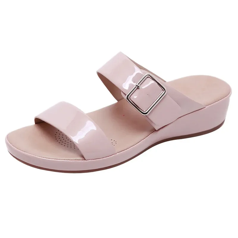 BEYARNEWomen Buckle Comfortable Orthopedic Bow Support Flip Flops Summer Casual Shoes Slip-On Slipper Fashion Hot OutdoorL019