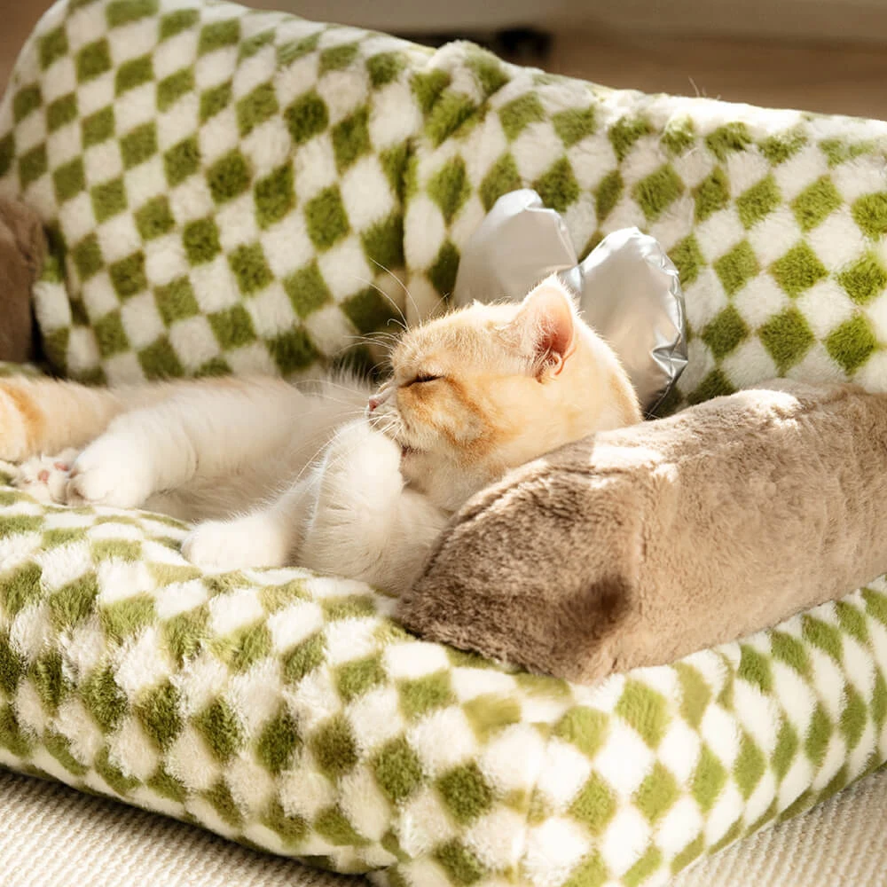 Fur Summertime Pet Cat Nest Sofa Modern Puppy Small Animal Kitten Dog Bed Couch Cushion Bedding Indoor Kennel House 2023