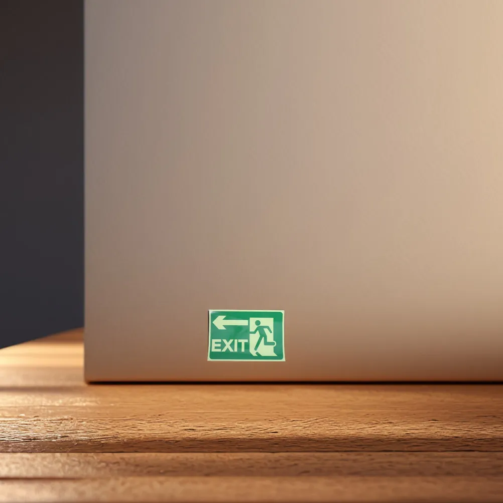 

4Pcs Emergency Exit Stickers Luminous Glow Self-Adhesive Safety Signage Evacuation Guidance Indoor Outdoor Fire Safety Indicator