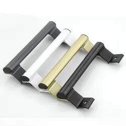 Punch-free Furniture Cabinet Handle Aluminium Alloy Sliding Barn Door Handle Pull And Flush Hardware Set Wood Door Drawer Handle