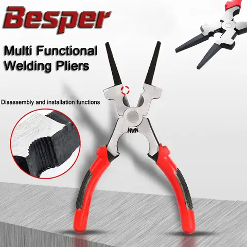 8인치 용접 플라이어 평평한 입구 다목적 탄소강 MIG 용접 보조 도구 절연 손잡이 포함