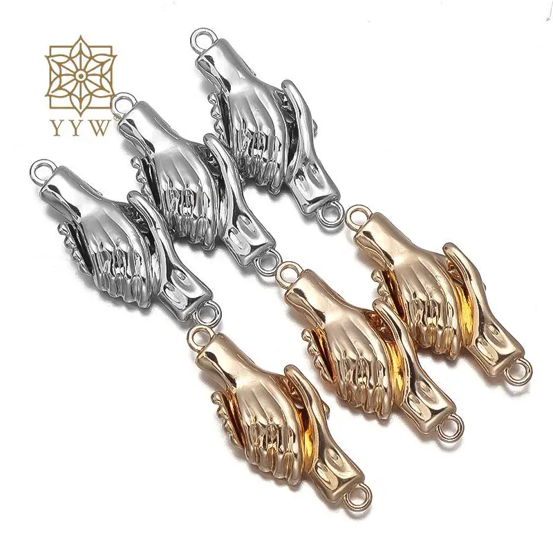 10 Sets Strong Magnetic Clasps Gold Platinum Gun Handshake Buckle Connector Locks Jewelry Findings Magnets Fasteners Wholesale