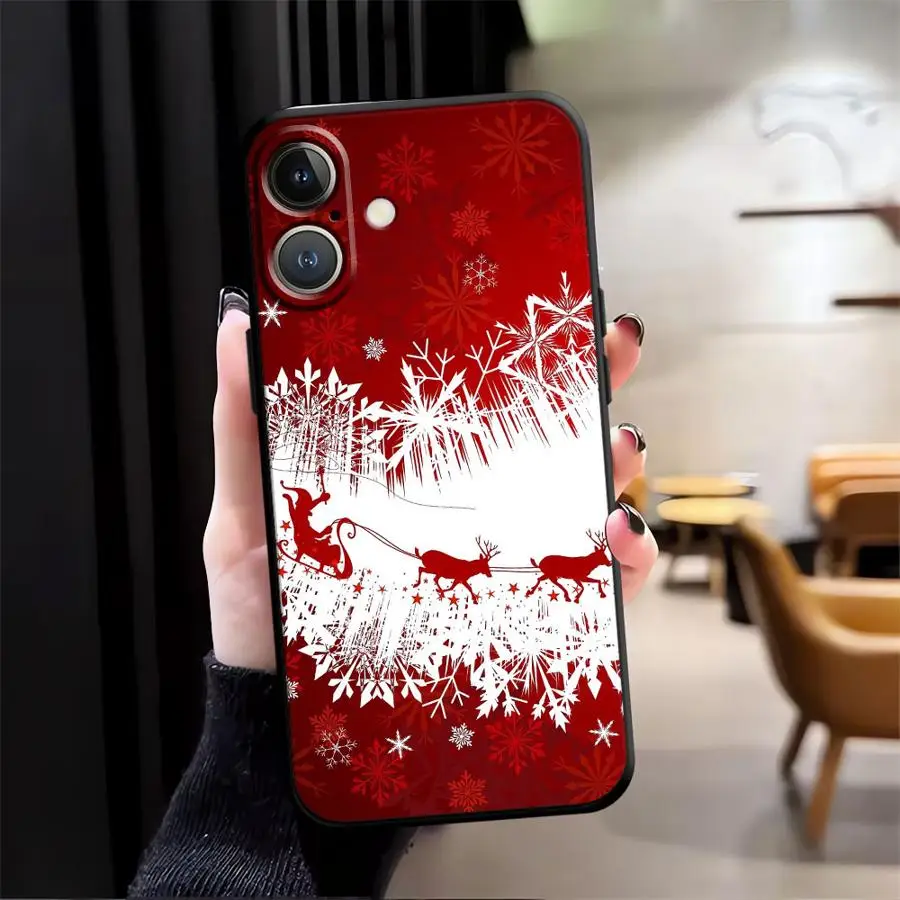 بارد شجرة عيد الميلاد تصميم الأزياء الأسود لينة غطاء الهاتف القضية آيفون 17Air 15 16 14 زائد XS ماكس 7 8 13 12 11 17 برو ماكس XR