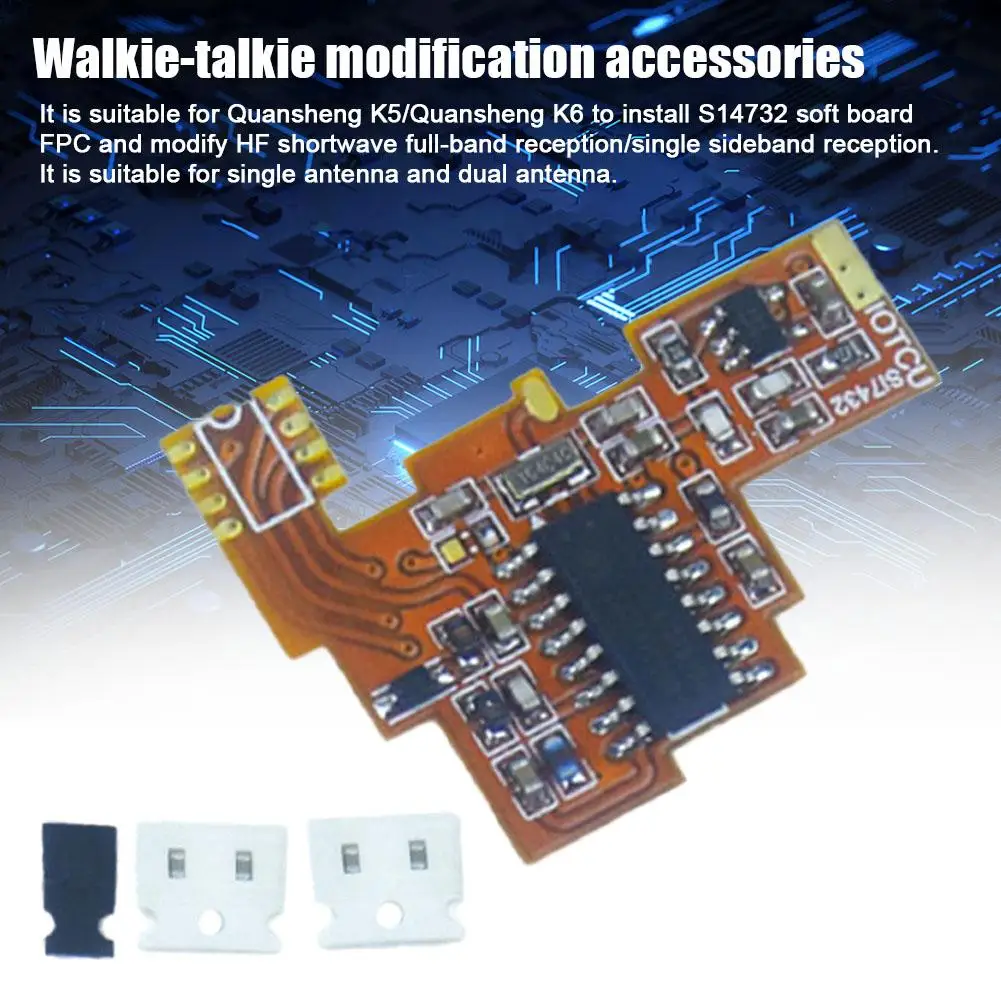 

For Quansheng K5/k6 Walkie-talkie Modification Accessories Install S14732 Soft To Single/dual Board Antenna Support Fpc T7b8