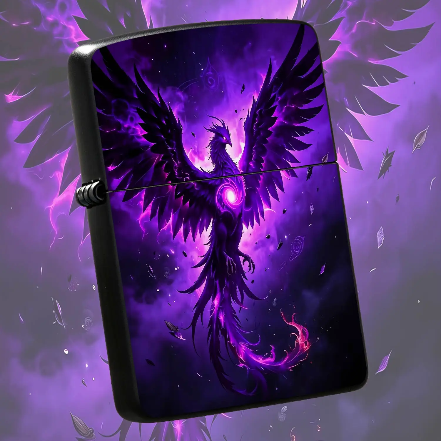 Stylish Purple Mystic Phoenix Themed Portable Lighter, Fantasy Aesthetic Decorative Igniter, Ideal For Daily Carry Outdoor Camping Gathering Party, Exquisite Unique Practical Gift For All Occasions A Humorous And Interesting Lighter