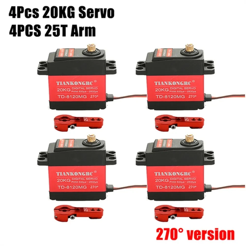 4PCS/lot Waterproof servo 20KG 25KG 30KG 35KG Large metal gear digital servo baja servo for 1/8 1/10 Scale RC Cars