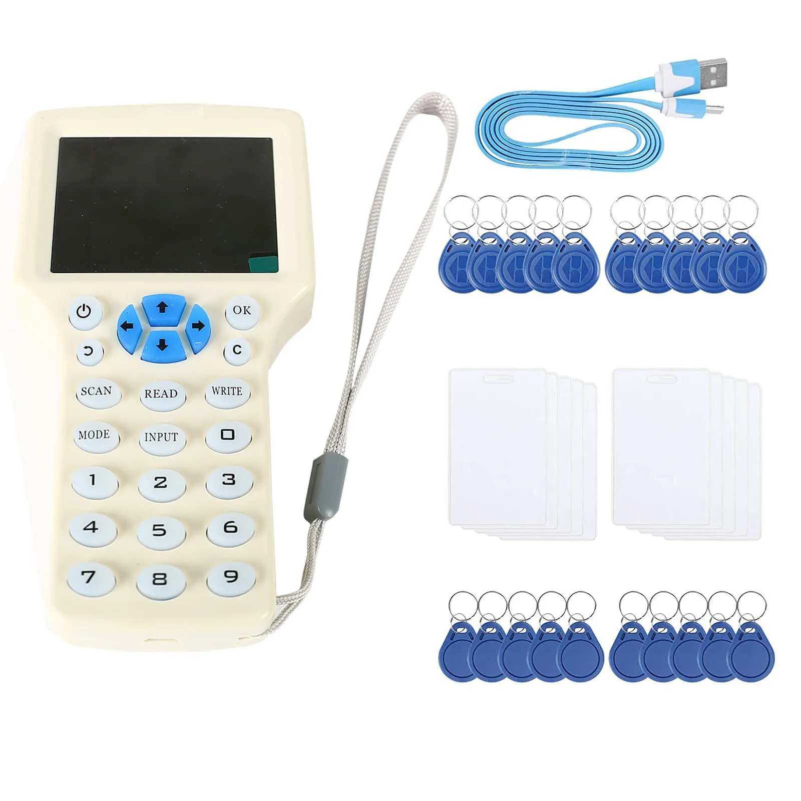 

10 Frequency NFC Smart Card Reader Writer Duplicator 125K 13.56MHz RFID Copier USB Fob Programmer Copy Encrypted Key Replicator